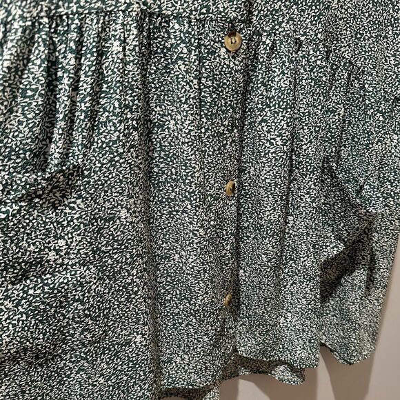 Princess Polly Babydoll dress Dark Green Mini Floral Dress with Pockets size 6 - Picture 4 of 9